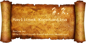 Havlicsek Konstantina névjegykártya